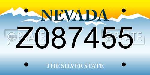 Z087455 Nevada License Plate