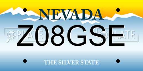 Z08GSE Nevada License Plate