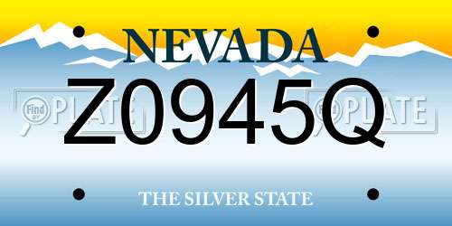 Z0945Q Nevada License Plate
