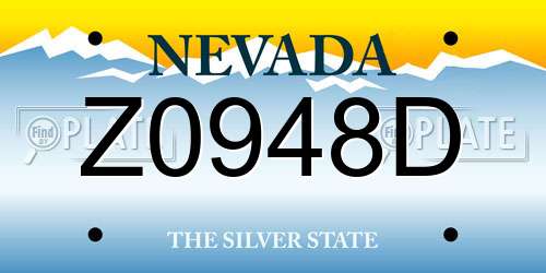 Z0948D Nevada License Plate