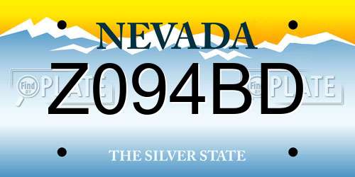 Z094BD Nevada License Plate