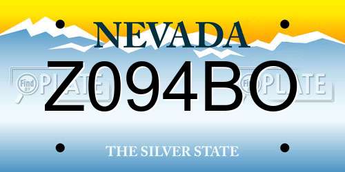 Z094BO Nevada License Plate