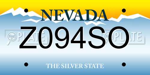 Z094SO Nevada License Plate