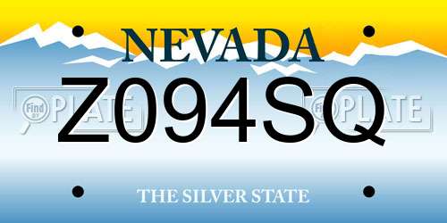 Z094SQ Nevada License Plate