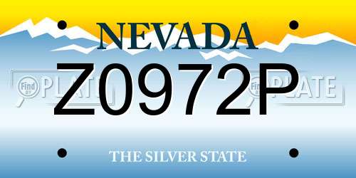 Z0972P Nevada License Plate
