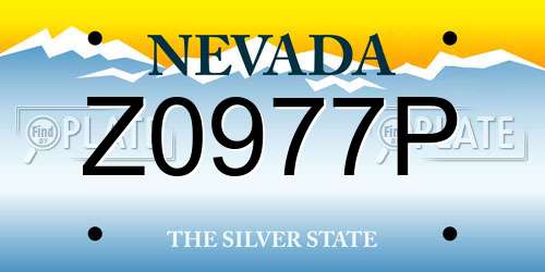 Z0977P Nevada License Plate