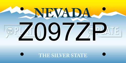 Z097ZP Nevada License Plate