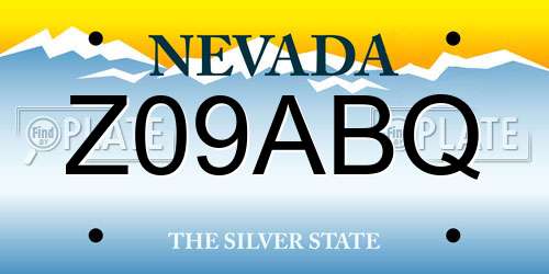 Z09ABQ Nevada License Plate