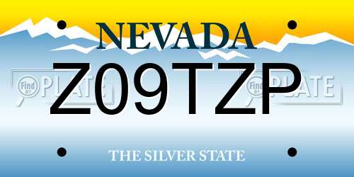 Z09TZP Nevada License Plate