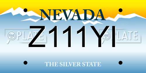 Z111YI Nevada License Plate