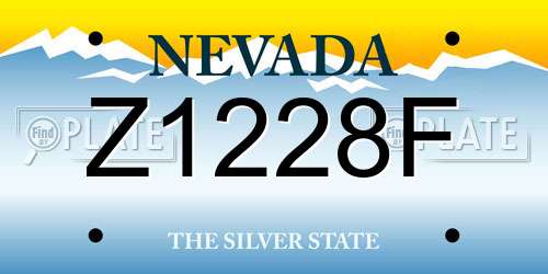 Z1228F Nevada License Plate