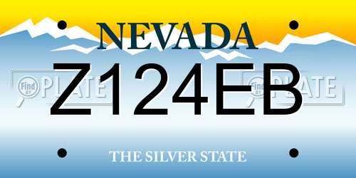Z124EB Nevada License Plate