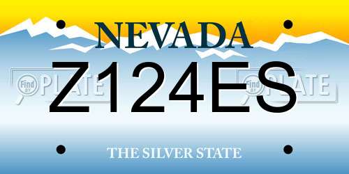 Z124ES Nevada License Plate