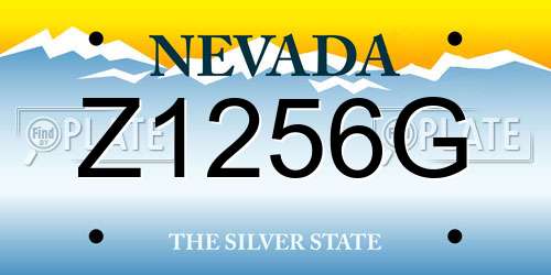 Z1256G Nevada License Plate