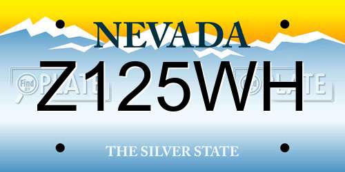 Z125WH Nevada License Plate