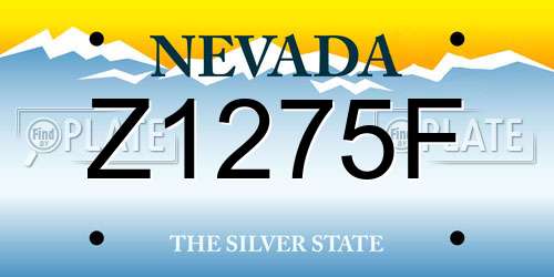 Z1275F Nevada License Plate