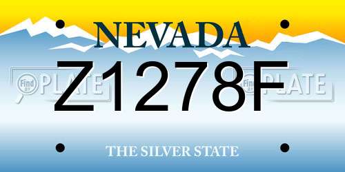 Z1278F Nevada License Plate