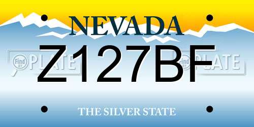 Z127BF Nevada License Plate