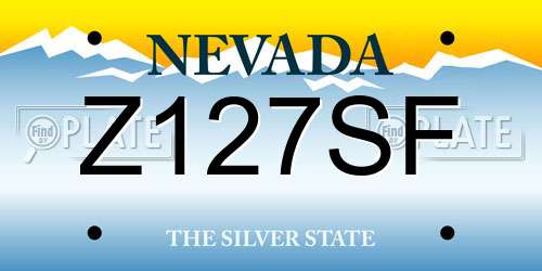 Z127SF Nevada License Plate
