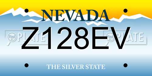 Z128EV Nevada License Plate