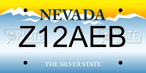 Z12AEB Nevada License Plate
