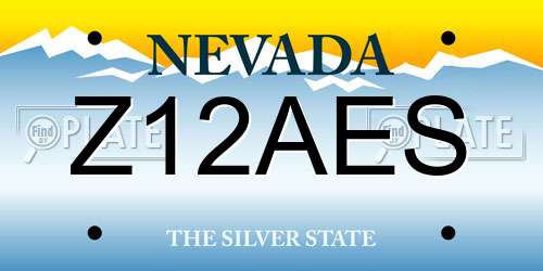 Z12AES Nevada License Plate