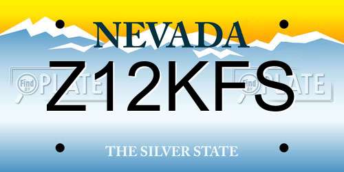 Z12KFS Nevada License Plate
