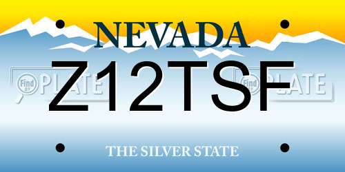 Z12TSF Nevada License Plate
