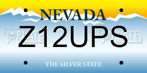 Z12UPS Nevada License Plate