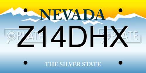 Z14DHX Nevada License Plate