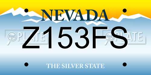 Z153FS Nevada License Plate