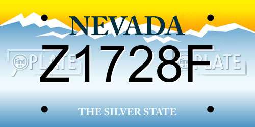 Z1728F Nevada License Plate