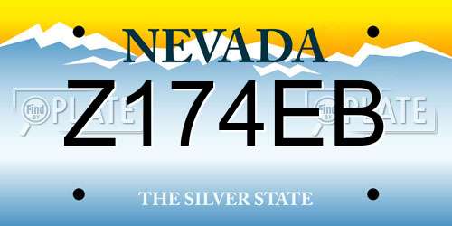 Z174EB Nevada License Plate