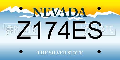 Z174ES Nevada License Plate