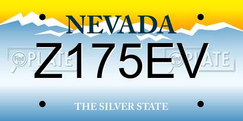 Z175EV Nevada License Plate