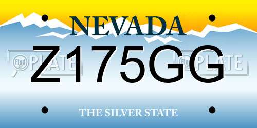 Z175GG Nevada License Plate