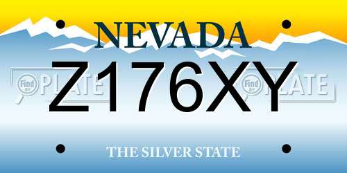 Z176XY Nevada License Plate