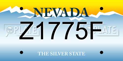 Z1775F Nevada License Plate