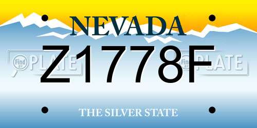 Z1778F Nevada License Plate