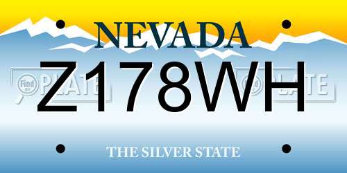 Z178WH Nevada License Plate