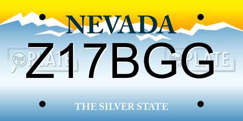 Z17BGG Nevada License Plate