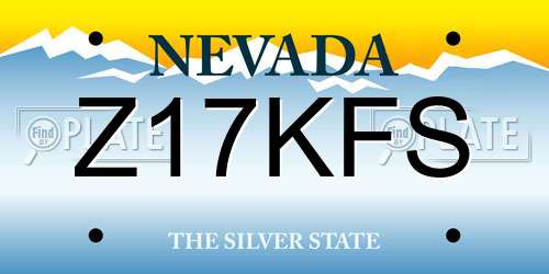 Z17KFS Nevada License Plate