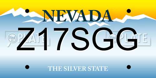 Z17SGG Nevada License Plate