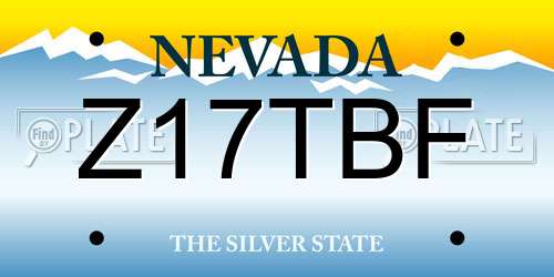 Z17TBF Nevada License Plate