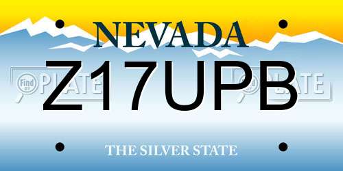 Z17UPB Nevada License Plate