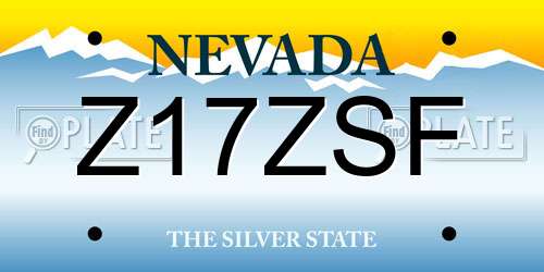 Z17ZSF Nevada License Plate