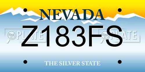 Z183FS Nevada License Plate