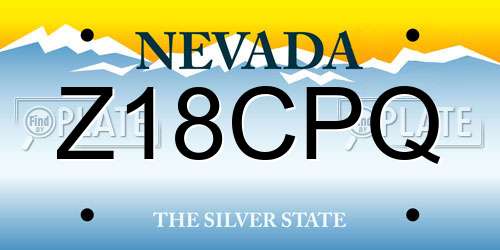 Z18CPQ Nevada License Plate