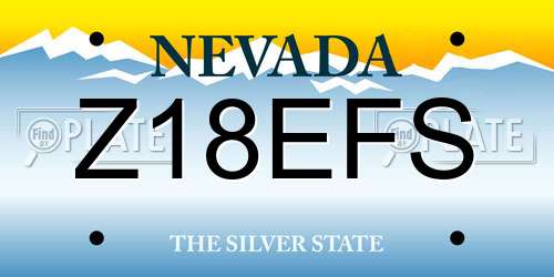 Z18EFS Nevada License Plate