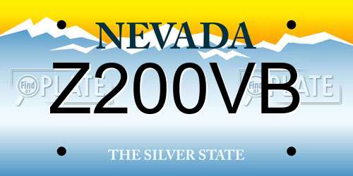 Z200VB Nevada License Plate
